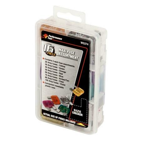 PERFORMANCE TOOL Automotive Fuse Kits, Not Rated, 16 PK PMW5374